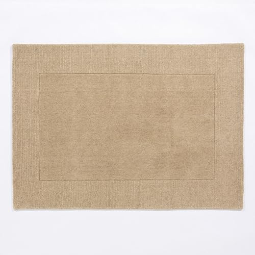 Image of Living Room Rugs Made From 100% Natural Wool - Low Pile, Hand Crafted Rugs Living Room - Area Rugs for Living Room in Stone - Lounge Rugs 80x150cm