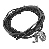 Garneck Pulsera de Cuero para Hombre Estilo Diseño Multi-capa con Charms de Sombrero y Bota Resistente al Desgaste y Colores Duraderos Ligera y Cómoda para Uso Prolongado