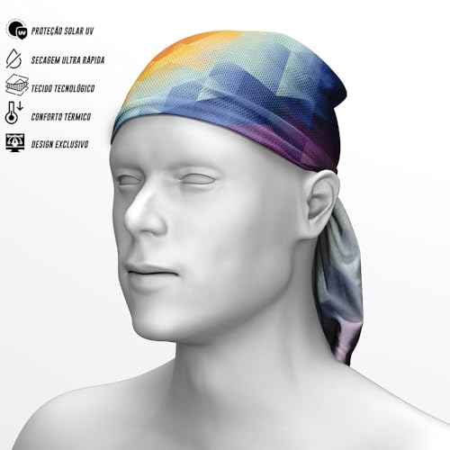 Bandana Tubular Ciclismo Balaclava Corrida Pesca Geométricas Coloridas UV - Novadecora