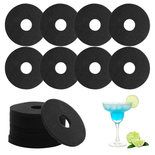 8 Pcs Bar Rimmer Sponges Replacement 5.7 Inch Glass Rimmer Sponges Bartender Tool Sponge Bar for Cocktails Margarita Salter Lime Juice Trays Accessories Supplies, Black