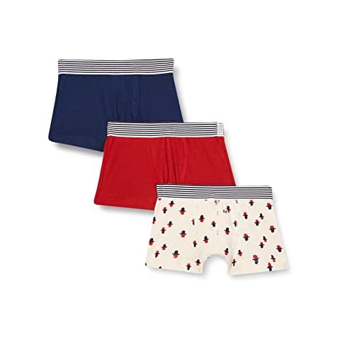 Petit Bateau Boy's A05pg00110 Boxer Briefs, Medieval + Avalanche/Multico + Stop, 8 Years Cover