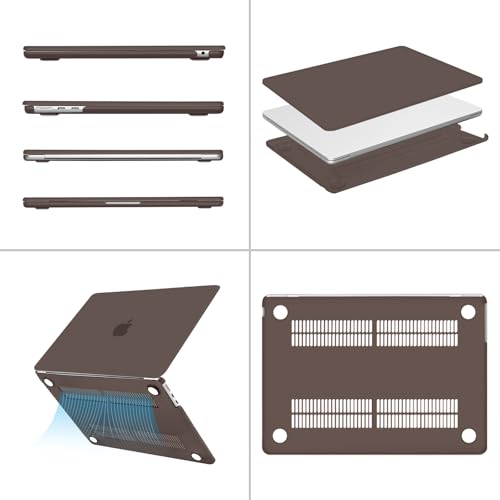 Image of MOSISO Compatible with MacBook Air 15 inch Case M5 2026 M4 M3 M2 2025-2023 | A3448 A3241 A3114 A2941, Protective Hard Shell Case&Puffy Sleeve Bag&Keyboard Skin&Webcam Cover&Screen Film, Beige Brown