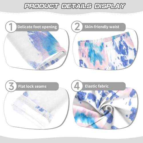 Girls' Leggings Ankle Length Printed Leggings Abstract Spiral Blue Soft Comfortable Pants for Kids 4-10 Years4