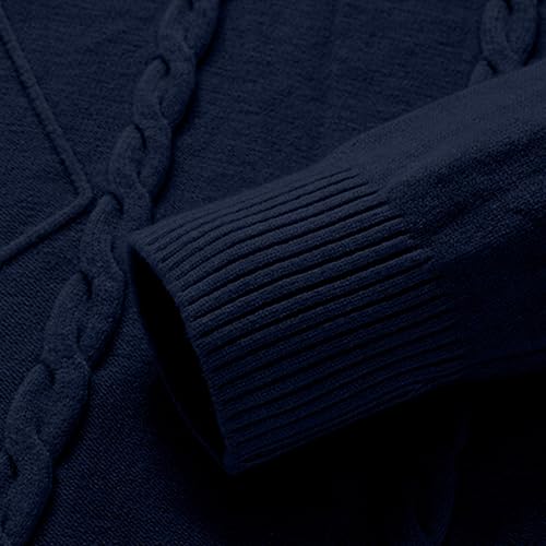 Men's Sweaters Half Zip Long Sleeve Stand Collar Sweater Slim Fit Knitted Warm Pullover Tops for Winter4