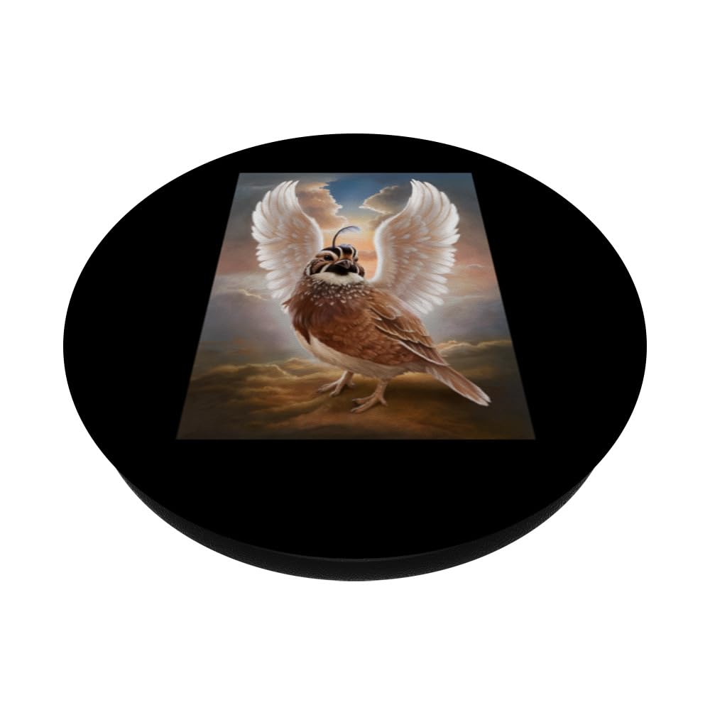 Quail Spirit Guide Animal Nature Lover Wildlife Forest PopSockets Swappable PopGrip, Black - Image 2