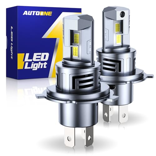 Image of AUTOONE Upgraded H4 /9003 /HB2 Light Bulbs, 32000LM with Fan, H4 Fog Bulb Halogen Replacement, 6500K White Quick Installation, Pack of 2