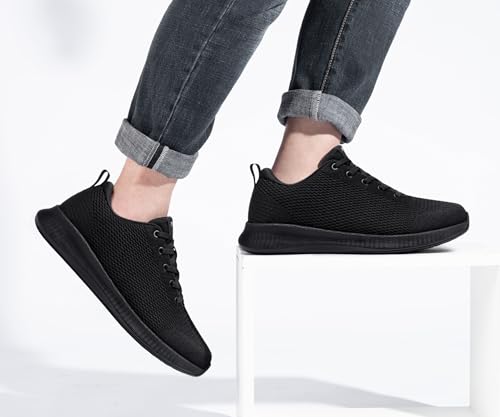 Image of LARNMERN Non Slip Shoes for Men Food Service Sneakers Kitchen Restaurant Chef Work Shoes Casual Breathable Lightweight Footwear,Black 9