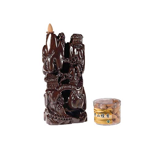 lachineuse Asian Landscapes Incense Fountain, Brown, 28x20x15cm