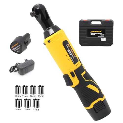 Image of Tomahawk CRW-1230 12V Cordless Ratchet Wrench | 45Nm Torque | 3 /8 inch Square Drive | 300 RPM | Ultra-Slim 3cm Head | Forward & Reverse for Confined Spaces