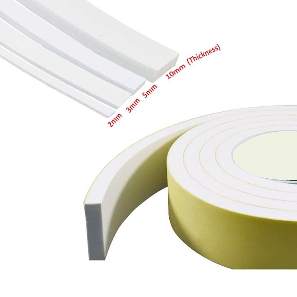 Ruban Mousse Auto-adhésif 1 Ruban éponge EVA Blanc épais, Mousse Solide, Bande Anti-Collision, Isolation phonique, Mastic adhésif Simple Face(Grijs,10x15mm (2M))