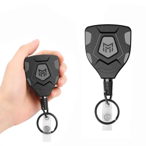Image of Sumiko Heavy Duty Retractable Keychain with Belt Clip, ID Badge Reel Key Chain, Badge Holder with 31.5' Steel Cord and Key Ring, 1-Pack