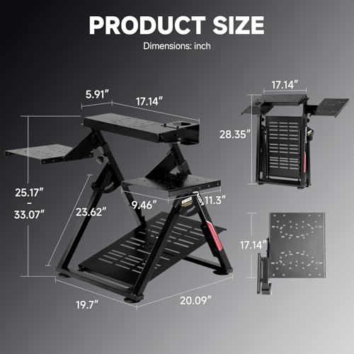 Image of GTPLAYER Flight & Sim Racing Wheel Stand Simulator Cockpit Racing Steering Shifter and Flight Control Mounts Fit for Logitech /Thrustmaster /PXN Gaming Devices, Electronic Devices NOT Included, Black