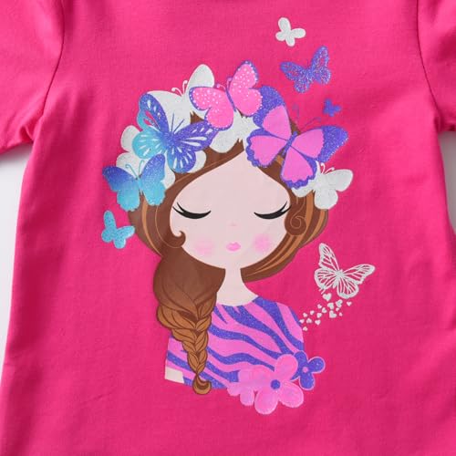 Image of VIKITA Girls Shirts Winter Long Sleeve Tops Print Tees for Girls,3-12 Years