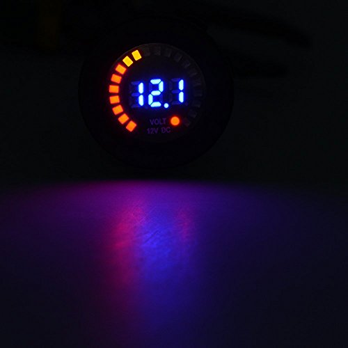 Image of 12V Color LED DC Digital Display Voltmeter Panel Waterproof Tester Volt Gauge for Car Motorcycle Truck Boat Marine
