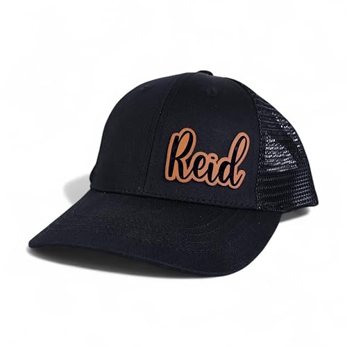 Custom Kids Name Hat with Script Font, Personalized Trucker Cap for Boys or Girls, Adjustable Toddler Hat for School, Birthdays, or Everyday Wear Black4