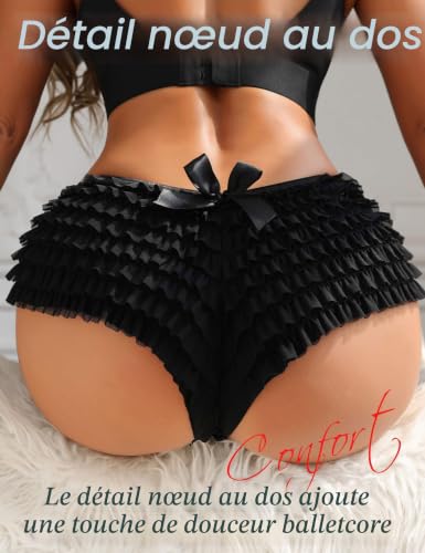 ohyeahlady String Femme Sexy Chic Hot Mini Short Bloomer Culotte S,Noir – vue 3