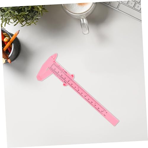 Calibrador plástico 15 cm rosa kit 4 piezas portátil miniatura 6