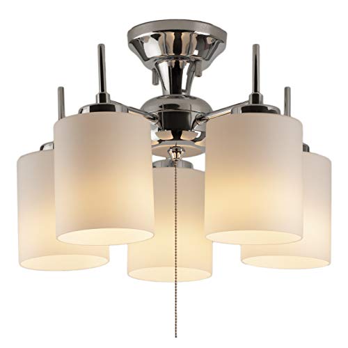 kishima キシマ シャンデリア 電球色 ~12畳対応 5灯 口金E26 照明器具 天井照明 LED 簡単取付 GM16002 クローム