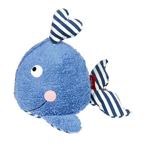 SIGIKID 39661 Badewannenspielzeug Wal, Stofftier für die Badewanne: Spiel & Spaß im Wasser beim Baden, für Kinder ab 12 Monaten, Blau/Wal 17x18 cm