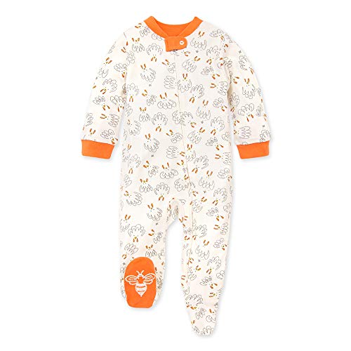 Image of Burt's Bees Baby unisex-baby Sleep & Play, Organic One-piece Romper-jumpsuit Pj, Zip Front Footed Pajama