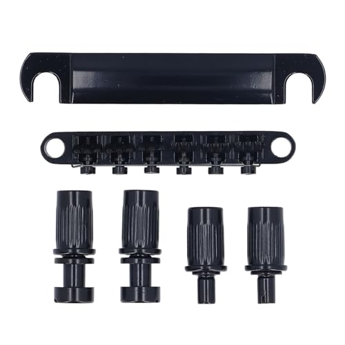 Bridge 12 cordes noir pour guitare type LP : cordier en métal robuste