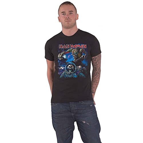 Iron Maiden T Shirt Final Frontier Band Logo Nouveau Officiel Homme Noir Size L