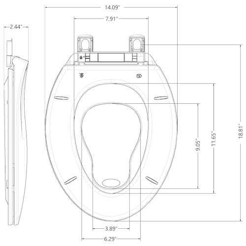 Toilet Seat Elongated,Toilet Seat with Toddler Seat Built in, Potty Training Toilet Seat Elongated Fits Both Adult and Child, with Soft Close,Easy Install and Clean - White(2 Piece)