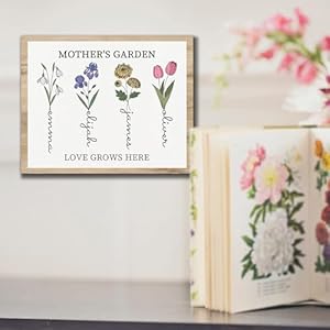 Personalized Mothers Day Birthday Gifts For Mom, Custom Mothers Garden Mom Gifts From Daughter Son, Customized Birth Flower Canvas Wall Art With Name, Unique Gifts For Mom Grandma Wife Women Personalized Mothers Day Birthday Gifts For Mom Custom Mothers Garden Mom Gifts From Daughter Son Customized Birth Flower Canvas Wall Art With Name Unique Gifts For Mom Grandma Wife Women