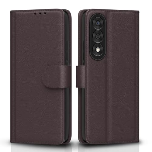 Image of Amazon Basics Flip Cover for OnePlus Nord 5 5G Leather Finish | Wallet Stand and Shock Proof | Inside TPU with Card Pockets | Complete Protection Flip Case (Coffee)