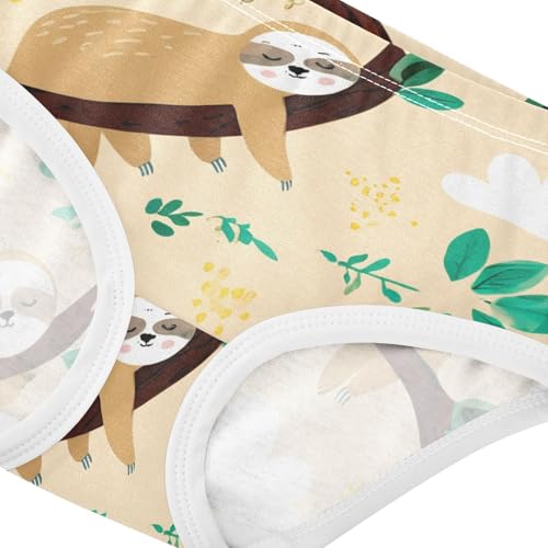 Girls Underwear Toddlers 2t Cotton Girl Panties Cute Bright Underpants Briefs Cute Cartoon Sloths Tree4
