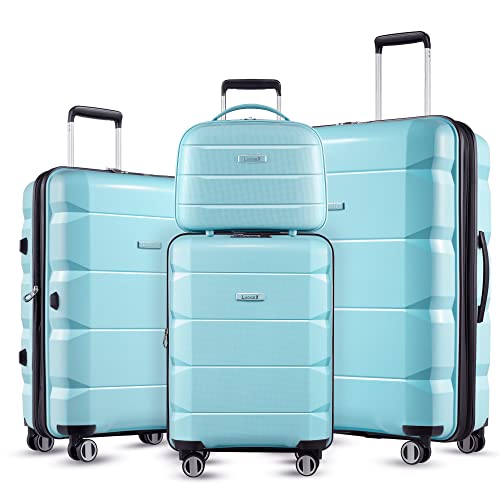 Luggex Blue Luggage Sets 3 Piece For Women - Expandable Carry On Luggage Set With Spinner Wheels -Lightweight Fashion Travel Companion. #TOP4