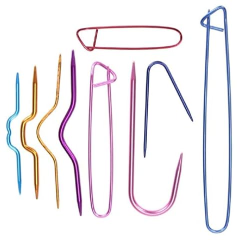 Zuoyou 9PCS Aluminum Knit Holders Cable Stitch Knitting Needles Set Markers Locking Stitch Seam DIY Crafts Sewing Knitting Tools Cover