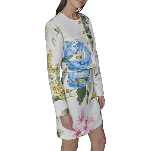 KARL LAGERFELD Women's Tailored Button Front Cropped Jacket3