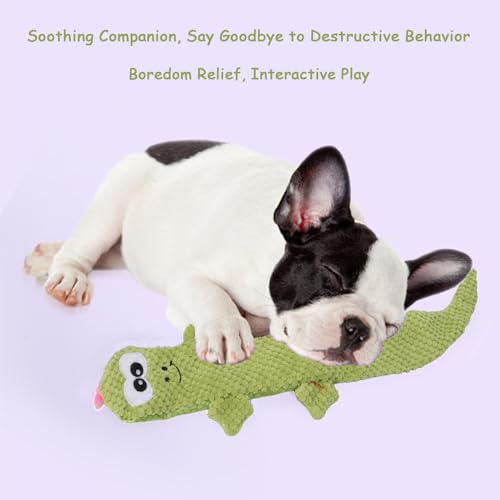 Juguete mordible para perros lagarto de peluche verde miniatura 7