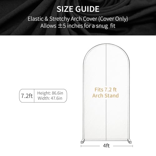 Funda de soporte para arco redondo de 7.2 ft crema miniatura 5