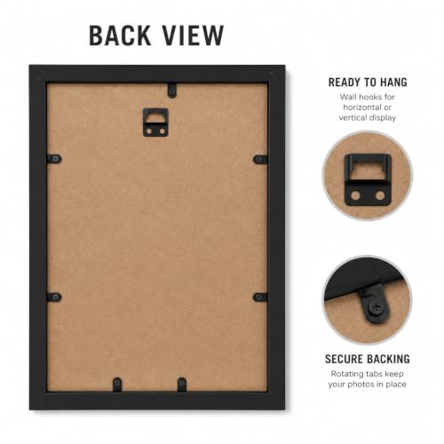 Image of A4 Photo Frames Set of 3, Black Wall Mount Picture Frames, 21 x 29.7 cm, MDF Back for Home & Office Decor