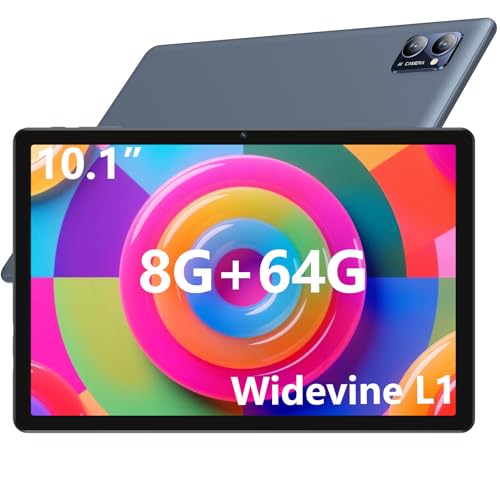 N-one Android Tablet, 10.1 inch HD IPS Screen 8GB RAM 64GB ROM & 1TB Expansion, Android 13 Widevine L1 Stream Video Reading Student Kit Tablet Gift