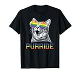Funny Cat Gay Pride Rainbow Sunglasses LGBTQ T-Shirt