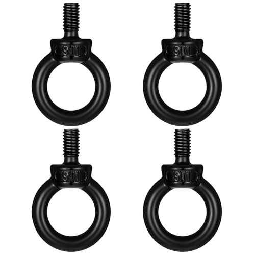 4 bulloni a occhiello M6, in acciaio inox, filettatura maschio, anello di sollevamento ad occhiello, anello per spalla, vite filettata per macchinari, per sollevare e appendere