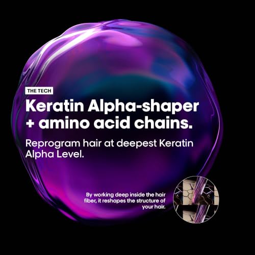 Image of L'Oreal Professionnel Keratin Alpha Sleek Shampoo 300ml & Hair Mask 250ml | Frizz Control, Smoothness & 84% Less Frizz | Validated on Indian Hair