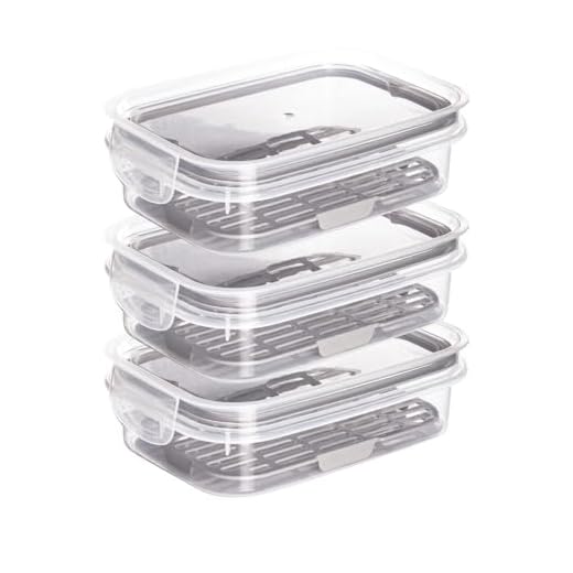 " Kit 3 Porta Frios Com Escorredor Plastil 500 ml Pote Hermético Com 2 Travas De Segurança Para Transporte De Alimentos Perfeito Para Frios E Petiscos E Com Anel de Vedação Material BPA Free "