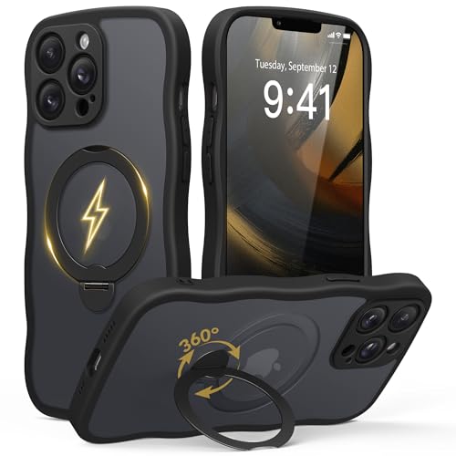 GolbinBox for iPhone 13 Pro Max Case with 360° Spin Magnetic Stand, Black