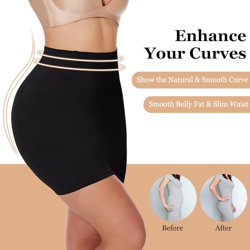 Image of JOYSHAPER Half Slip Skirt for Women Under Dresses Tummy Control Shapewear Dress Slip with Built-in Thong