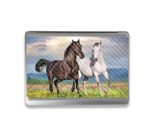 Image of MightySkins Carbon Fiber Skin Compatible with Microsoft Surface Laptop Studio 2 (2023) Full Wrap Kit - Horse Contrast | Protective Durable Textured Carbon Fiber Finish | Made in The USA