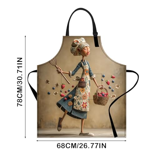 Image of Nuxovilar Cute Cooking Kitchen Apron, 26.77 * 30.7 Inches, Essential for Kitchen Cooking, Baking, Festive Gatherings