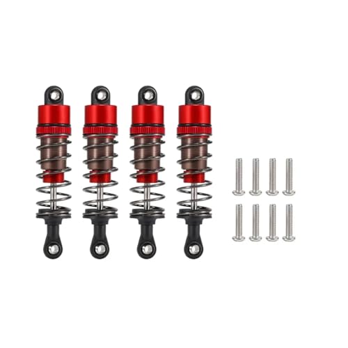 Amortisseurs RC 70mm réglables et remplis d'huile en rouge pour voiture buggy 1/10 4 pièces