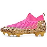 KAEAEILSS Men's Cleats Firm Ground Soccer Shoes Athletic Lightweight Running Outdoor Turf Comfortabl