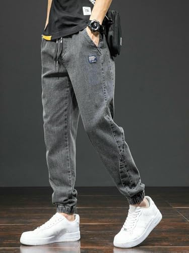 Spring Summer Black Blue Cargo Jeans Men Streetwear Denim Jogger Pants Men Baggy Harem Jean Trousers4