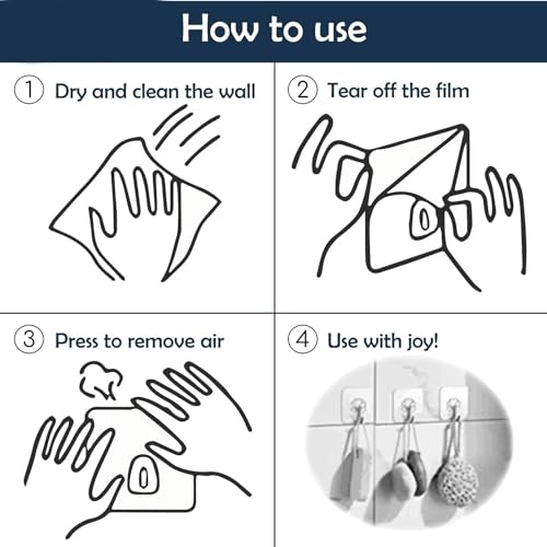 Image of KUCHYNE Adhesive Hooks for Hanging Heavy Duty Wall Hooks Self Adhesive Towel Coat Hooks Waterproof Transparent Hooks for Bathroom Shower Kitchen Keys Door Outdoor Home Improvement(Pack of 15)