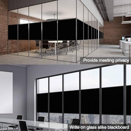 Image of CREON Privacy Window Tint Adhesive Sheets for Home Solar Film Heat Control Window Film Black Out Office Privacy Glass Window Sticker Smooth Glass (20 X 96- INCH)-Static Cling
